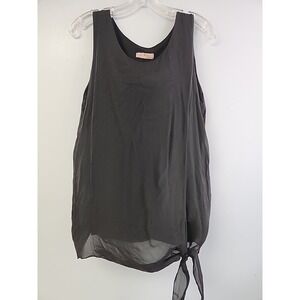 Gigi Moda Womens Black Silk Tank Tunic Size M Made in Italy Lined